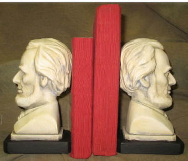 Presidential Bookends - Lincoln Book End set in a white finish